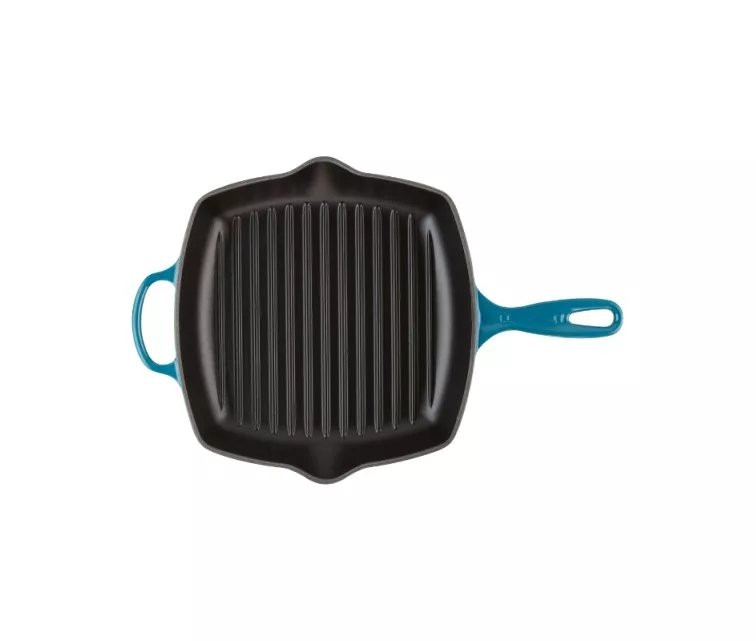 Le Creuset Ketaus grilio keptuvė kvadratinė 26x26cm mėlyna