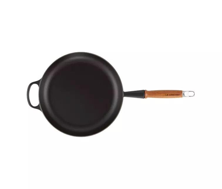 Le Creuset Ketaus keptuvė su medine rankena Ø28cm matinė juoda