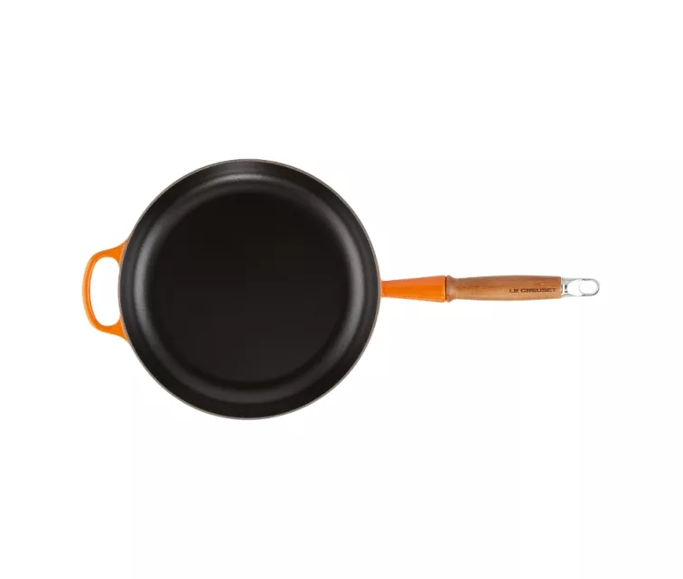 Le Creuset Ketaus keptuvė su medine rankena Ø28cm oranžinė