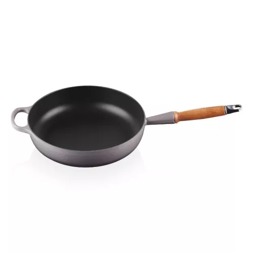 Le Creuset Ketaus keptuvė su medine rankena Ø28cm šviesiai pilka