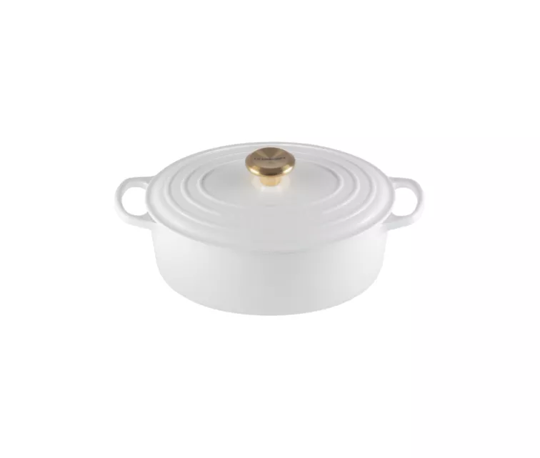 Le Creuset Кастрюля чугунная овальная 27см/4,1л белая