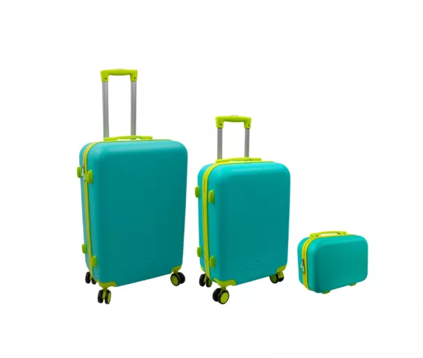 Komodos komplektas iš 3 dalių 60L (42x25x64cm) + 43L (36x23x56cm) + 15L (24x17x33cm) žalia