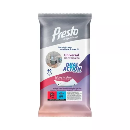 Салфетки влажные универсальные Dual Action 40 шт.