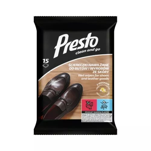 Wet wipes for cleaning shoes and leather 15 pcs.