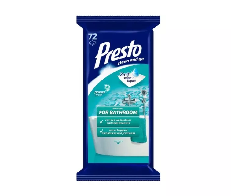 Салфетки влажные для ванной 72 шт.