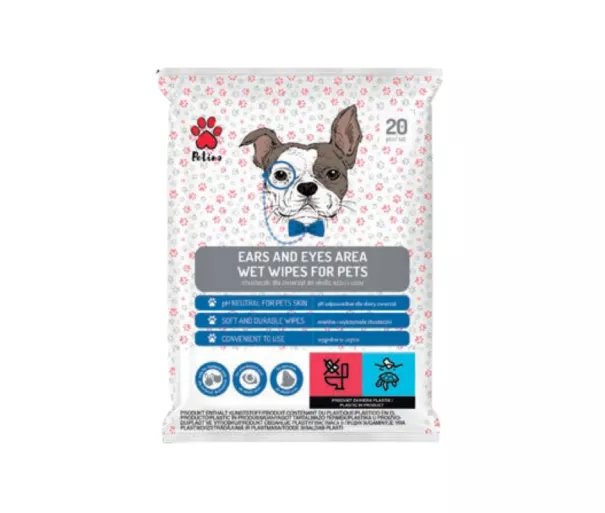 Ear and eye area wet wipes for pets 20 pcs.