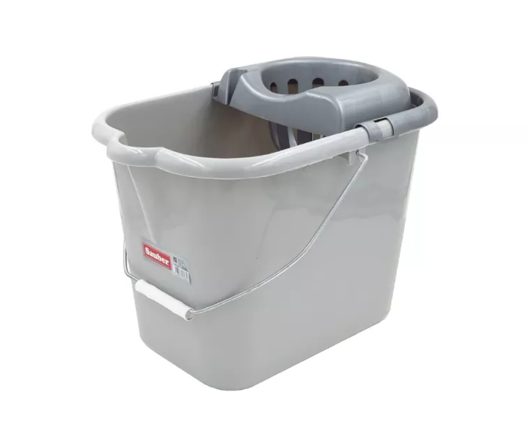 Oval bucket 15L with push button and metal handle