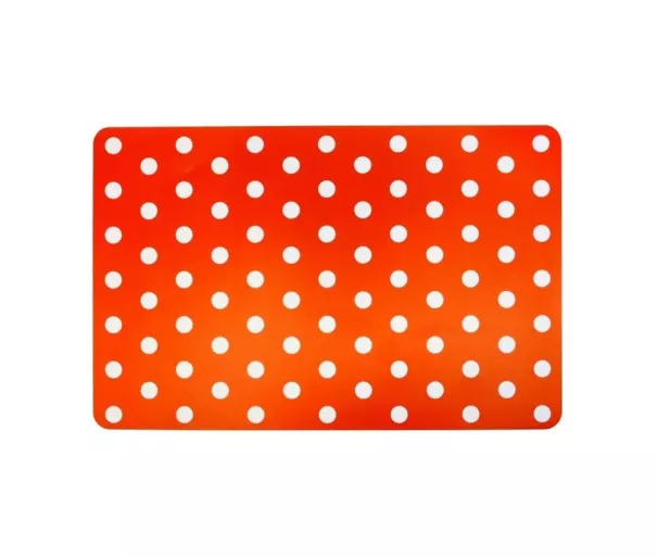 Placemat 43.5 x 28 cm red with white dots