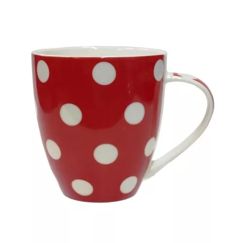 Mug "Dots" 513 ml red with white dots