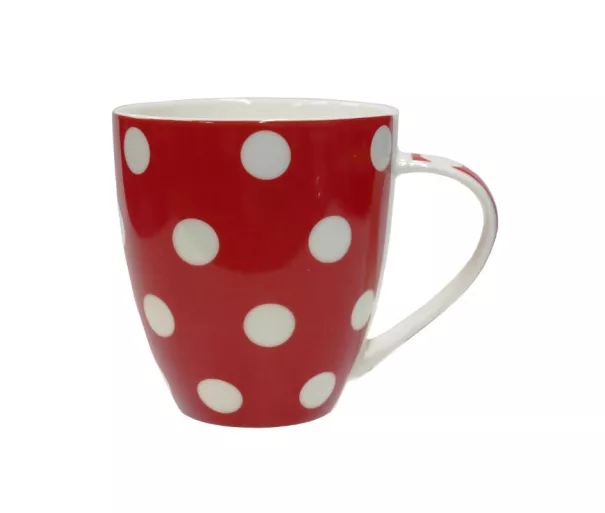 Mug "Dots" 513 ml red with white dots