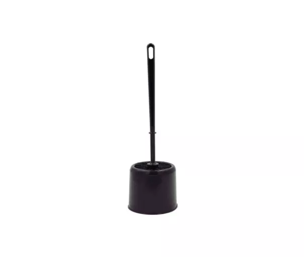 Toilet brush with holder, black