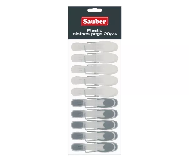 Plastic laundry hooks 20pcs grey