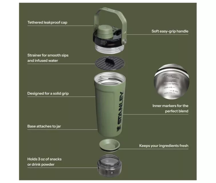 Термос-бутылка The Activate Shaker 0,6 л тёмно-зелёный