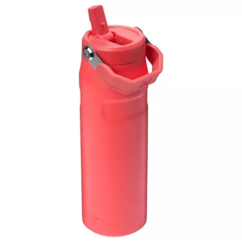 Thermos bottle with straw The IceFlow Bottle Flip Straw 2.0 0.7L coral red-orange