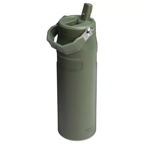 Termoso buteliukas su šiaudeliu The IceFlow Bottle Flip Straw 2.0 0.7L tamsiai žalias