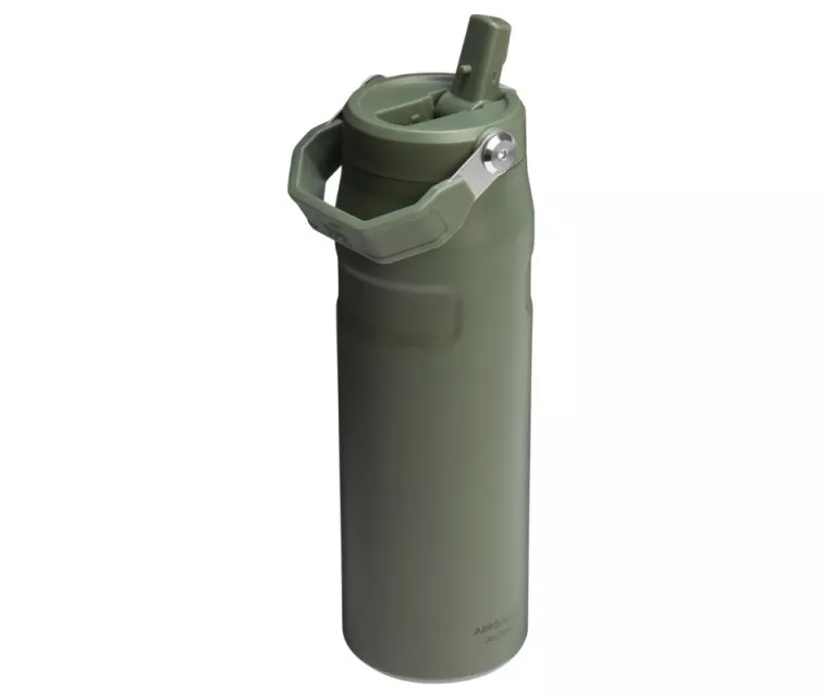 Termopudele ar salmiņu The IceFlow Bottle Flip Straw 2.0 0,7L tumši zaļa