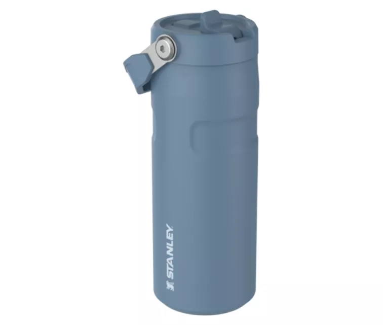 Termosas su šiaudeliu „The IceFlow Bottle Flip Straw 2.0“ 0,47 l mėlynai violetinis