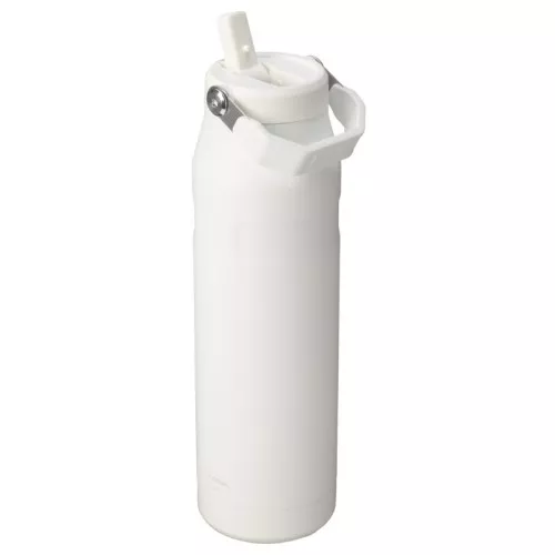 Thermos bottle with straw The IceFlow Bottle Flip Straw 2.0 1.06L white