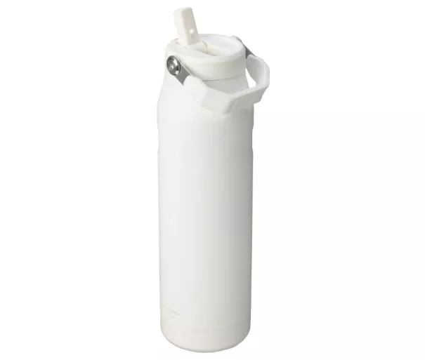 Thermos bottle with straw The IceFlow Bottle Flip Straw 2.0 1.06L white
