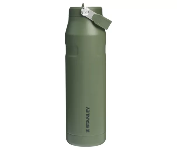 Termoso buteliukas su šiaudeliu The IceFlow Bottle Flip Straw 2.0 1.06L tamsiai žalias