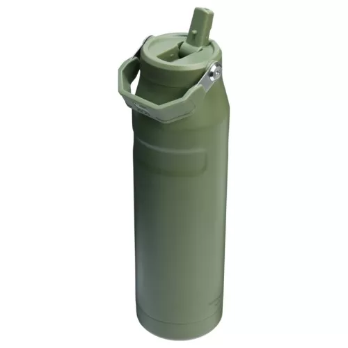 Thermos bottle with straw The IceFlow Bottle Flip Straw 2.0 1.06L dark green