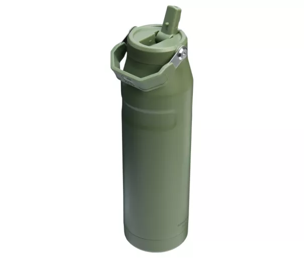 Termoso buteliukas su šiaudeliu The IceFlow Bottle Flip Straw 2.0 1.06L tamsiai žalias