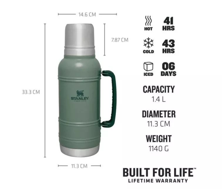 Thermos The Artisan Thermal Bottle 1,4L roheline