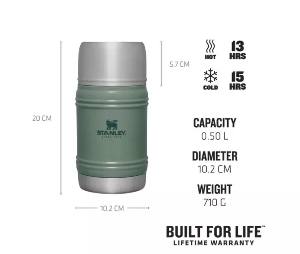 Термос для еды The Artisan Thermal Food Jar 0,5 л зеленый