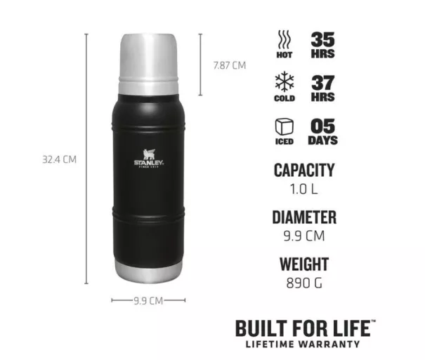 Термос The Artisan Thermal Bottle 1 л черный