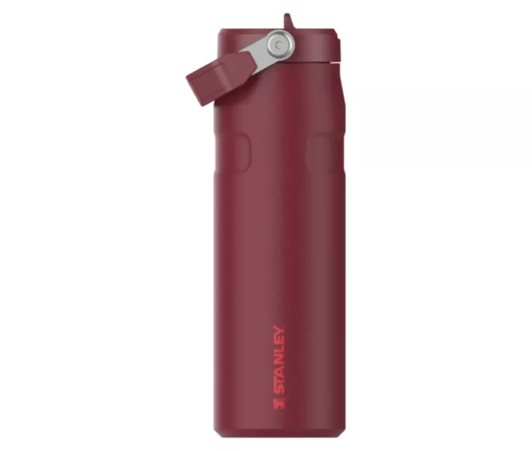 Thermos bottle with straw The IceFlow Bottle Flip Straw 2.0 0.7L dark red