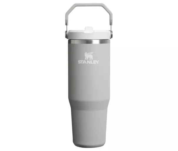 Termospuodelis su šiaudeliu „The IceFlow Flip Straw 2.0 Tumbler 0.89L“ šviesiai pilkas