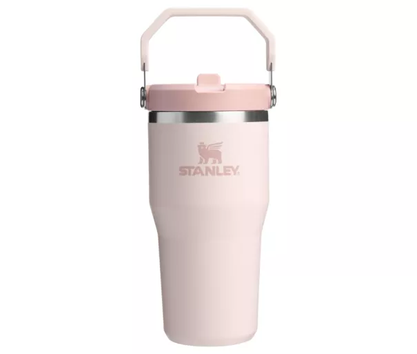 Термокружка с трубочкой IceFlow Flip Straw 2.0 Tumbler 0.59L, светло-розовая.