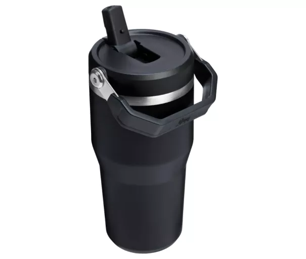 Термокружка с трубочкой IceFlow Flip Straw 2.0 Tumbler 0.59L черная 2.0