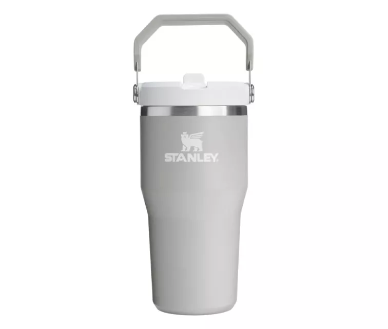 Thermo mug with straw The IceFlow Flip Straw 2.0 Tumbler 0.6L light grey