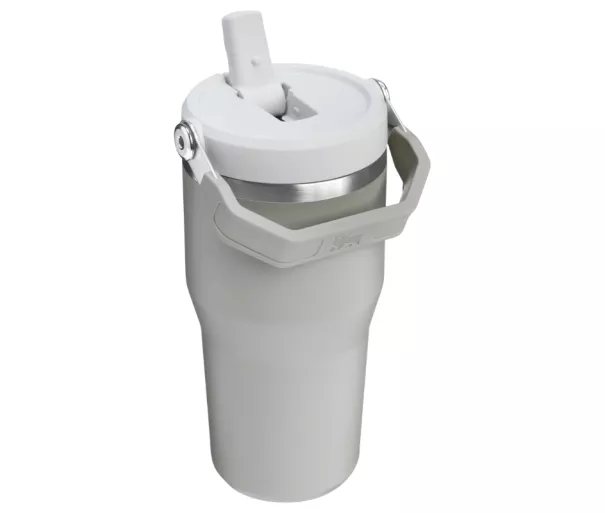 Termospuodelis su šiaudeliu „The IceFlow Flip Straw 2.0 Tumbler 0.59L“ šviesiai pilkas
