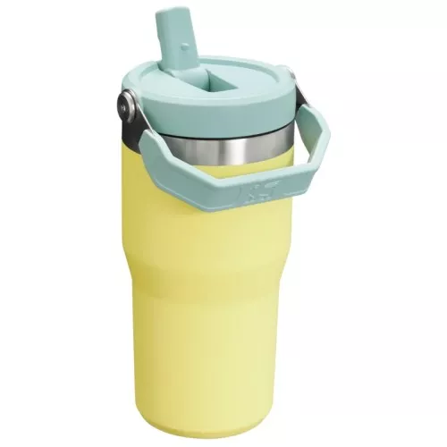 Termokrūze ar salmiņu The IceFlow Flip Straw 2.0 Tumbler 0,6L pomelo dzeltenzaļa
