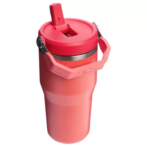 Termokrūze ar salmiņu The IceFlow Flip Straw 2.0 Tumbler 0,6L koraļu sarkanoranža