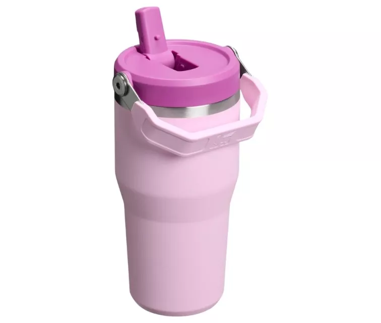 Termokrūze ar salmiņu The IceFlow Flip Straw 2.0 Tumbler 0,6L rozā