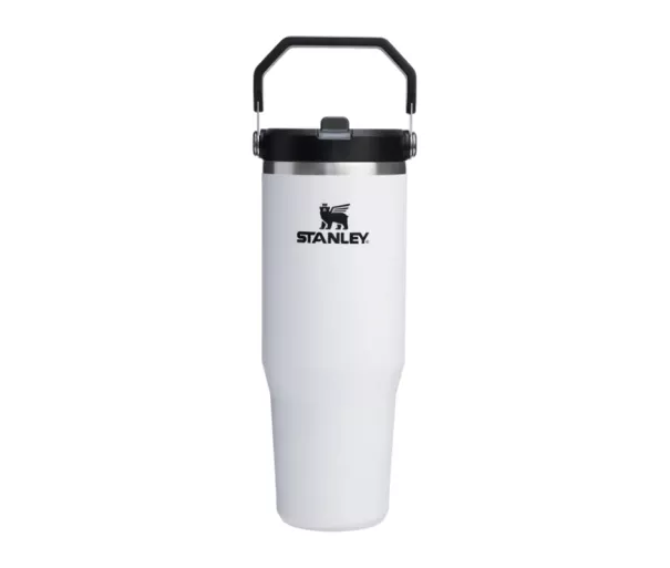Termospuodelis su šiaudeliu „The IceFlow Flip Straw 2.0“ 0,89 l, kreidos baltumo