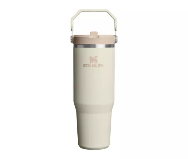 Termospuodelis su šiaudeliu „The IceFlow Flip Straw 2.0 Tumbler 0.89L“ kreminės spalvos