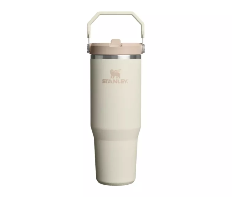 Termokrūze ar salmiņu The IceFlow Flip Straw 2.0 Tumbler 0,89L krēmkrāsā