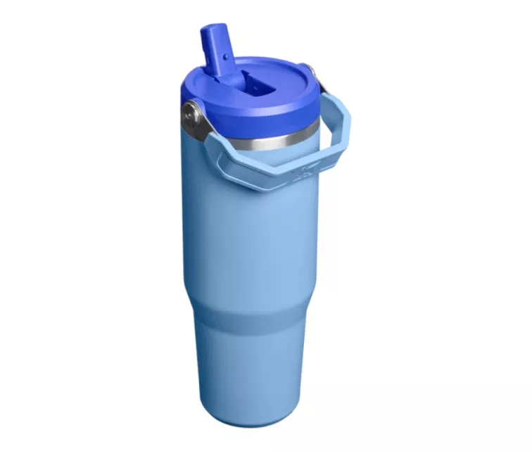 Termokrūze ar salmiņu The IceFlow Flip Straw 2.0 Tumbler 0,89L gaiši zila