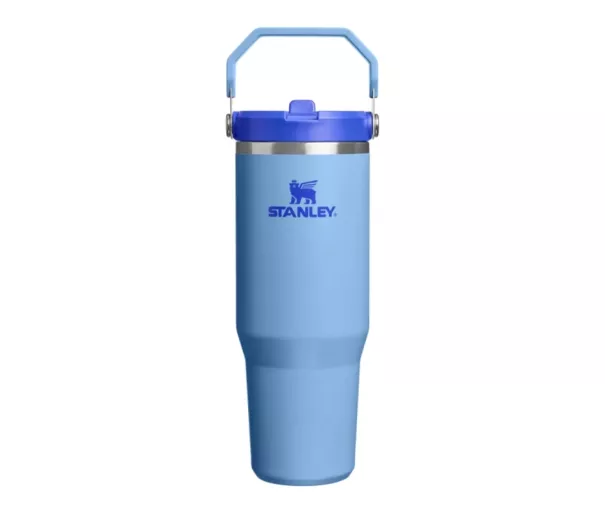 Термокружка с трубочкой IceFlow Flip Straw 2.0 Tumbler 0.89L светло-голубого цвета