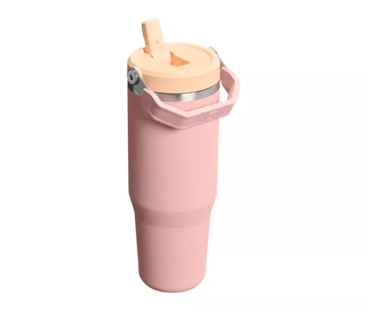 Thermo mug with straw The IceFlow Flip Straw 2.0 Tumbler 0.89L peach pink