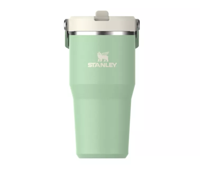 Термокружка с трубочкой The IceFlow Flip Straw 2.0 Tumbler 0,6 л фисташкового цвета