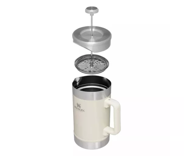 Stay-Hot French Press 1,4L kohvitermos läikivas kreemjas värvitoonis
