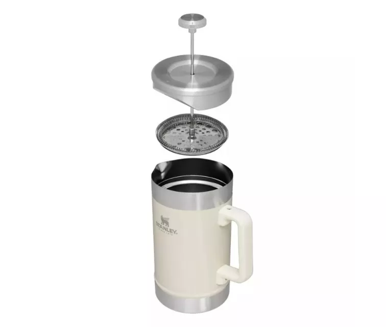 Blizgios kreminės spalvos kavos termosas Stay-Hot French Press 1,4 l