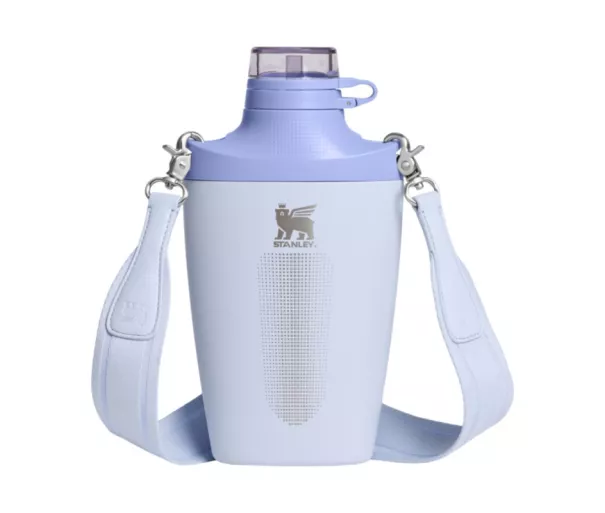 Thermos bottle with shoulder strap The Stanley Cross Bottle 0.68L light blue