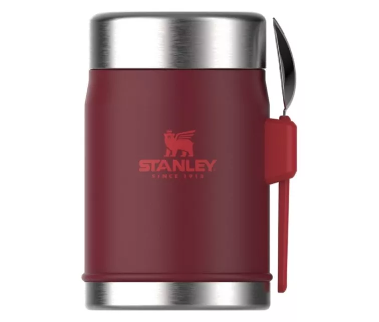 Термос пищевой The Legendary Food Jar + Spork 0,4 л тёмно-красный