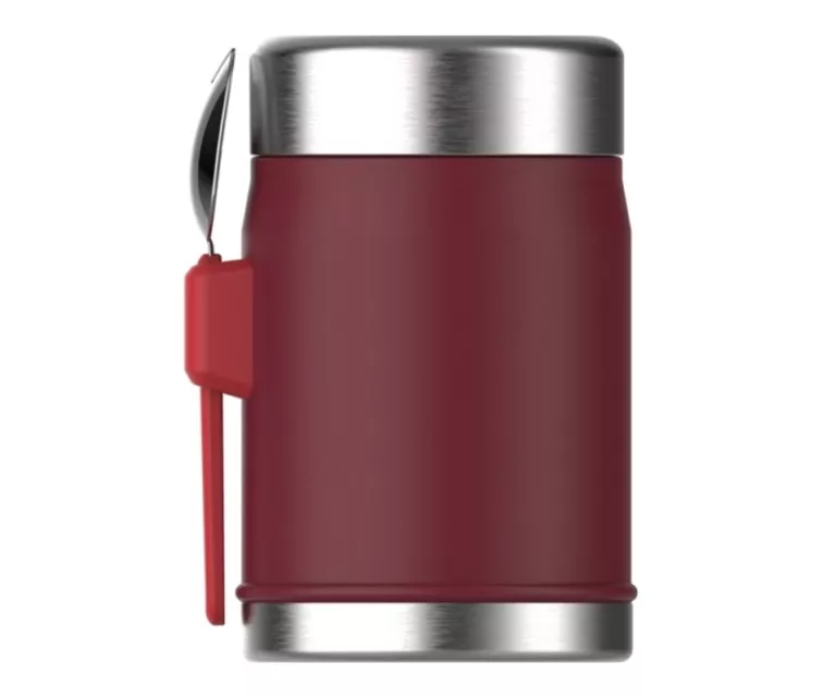 Термос пищевой The Legendary Food Jar + Spork 0,4 л тёмно-красный